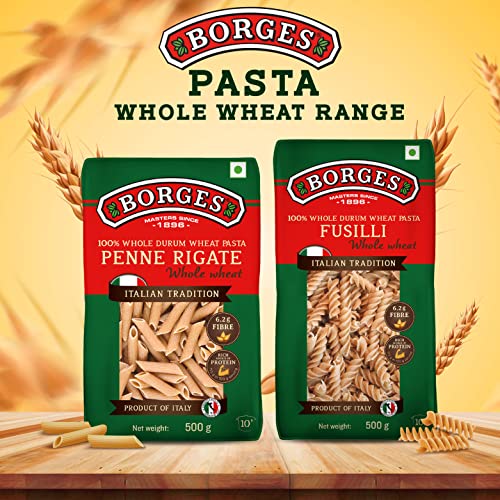 Borges High Protein, fiber, Trans Fat Free and Cholesterol Free Whole Wheat Fusilli Pasta (500 grams) - Image 4