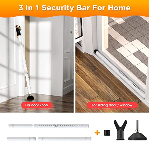 DEROFIT Sliding Door Security Bar - 19 to 52 Inch Door/Window Security Bar - Adjustable Heavy Duty Door Security Bar Door Stopper from Inside for Sliding Patio Door, Window, Apartment, Home Security - Image 2