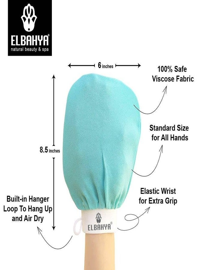 Elbahya Exfoliating Mitt Body Kessa Hammam - Body Tool Remover of Dead & Dry Skin or Keratosis Pilaris, Made of 100% Viscose Fiber (Red Pack of 1) - Image 5