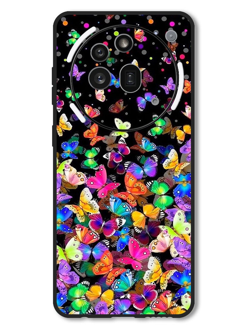 Theodor Case Compatible with Nothing Phone 3a Pro Protection Shockproof Bumper Cover Small Butterflies - Image 1