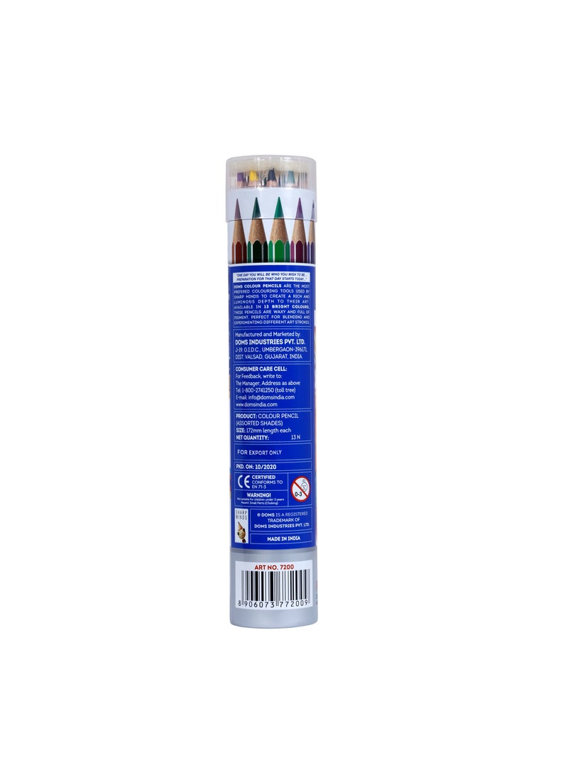 DOMS Half Size Extra Small Tin Colour Pencil Set of 12 pieces - Image 2