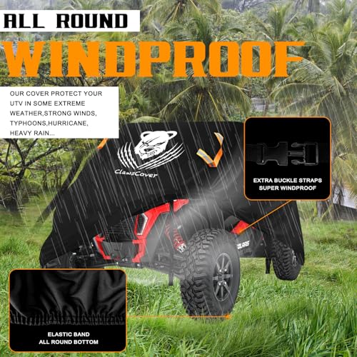 ClawsCover UTV Cover 2 Seater Waterproof Outdoor,Side by Side ATV Covers,Durable Anti-UV All Weather Protection, Compatible with Polaris Ranger General Can-am Defender Pioneer SXS Kawasaki Storage,126"x70"x75" - Image 5