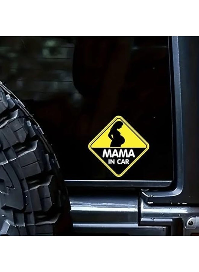 ARS Mama on Board Sign Sticker | Funny Decal for Car Bumpers | By Spoil Your Wall | Size: 11.5x 13.3cm - Image 2