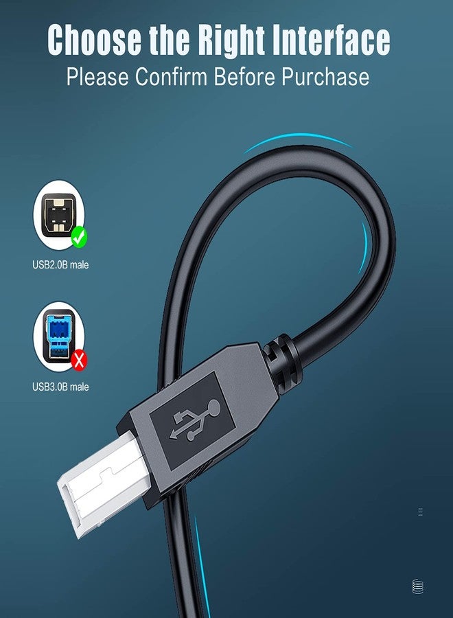 Inovat كابل بيانات استبدال Inovat بطول 10 قدم USB A ذكر إلى B ذكر لنقل البيانات لجهاز بيانو ياماها P115 P-115 ذو 88 مفتاحاً - Image 4