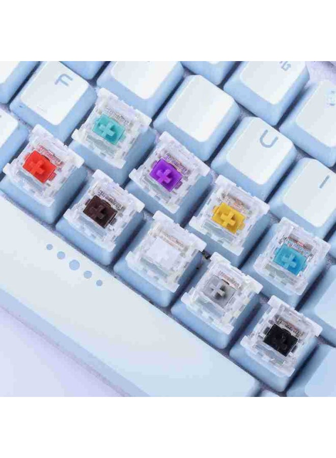 Guetech Mechanical Keyboard Switches Hot Swappable Dustproof Blue Black Red Gold Purple Green White Grey Wood Silent Switches-Color:high Special Purple Axis - Image 5