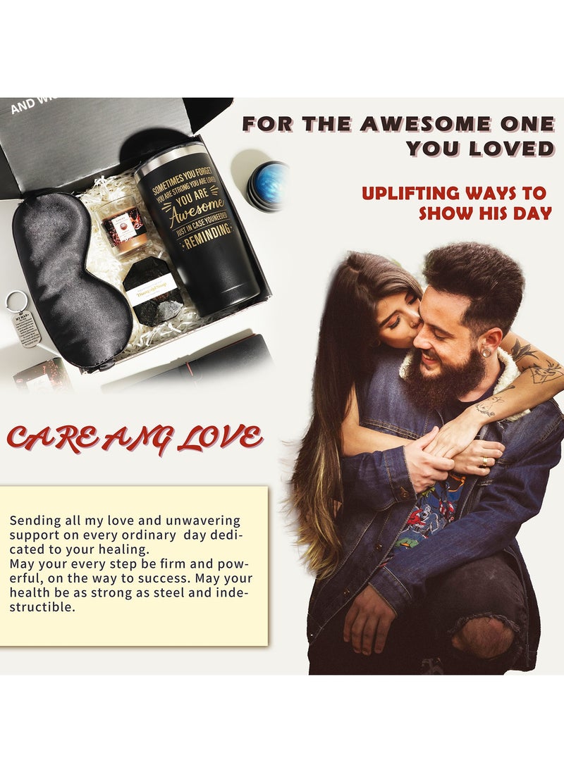 MissTiara - Gift Baskets for Men - Birthday Gift Box Set Contains 12 Items Inspirational Gifts Relaxing Spa Treatment Packages for Men Friendship Friend Gifts for Men - Image 1