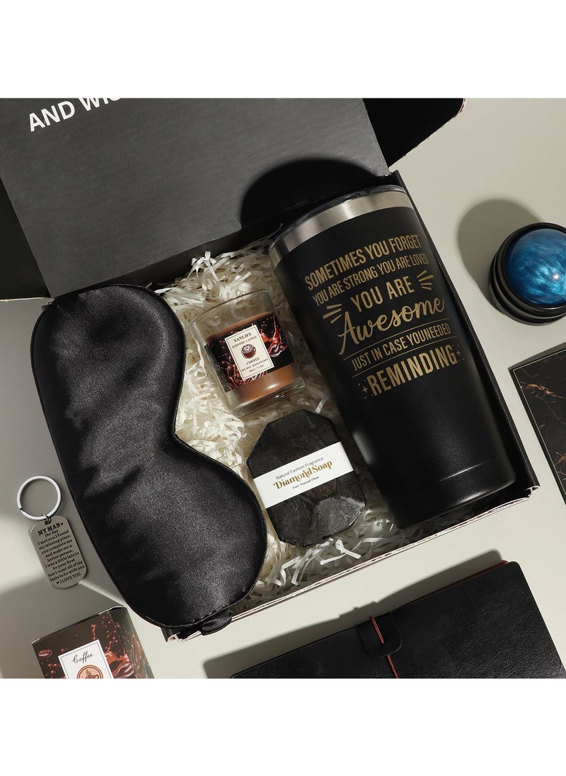 MissTiara - Gift Baskets for Men - Birthday Gift Box Set Contains 12 Items Inspirational Gifts Relaxing Spa Treatment Packages for Men Friendship Friend Gifts for Men - Image 1