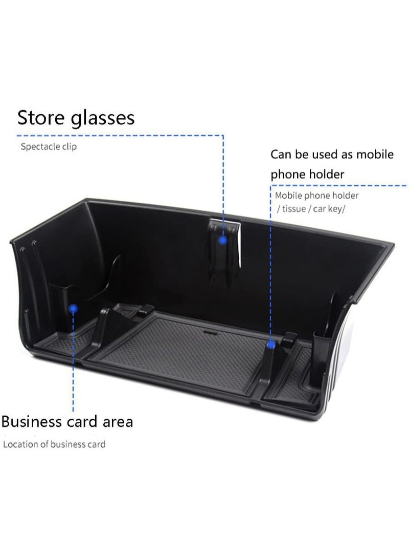 متوافق مع اكسسوارات لاند روفر ديفندر 2020-2023 علبة منظم وحدة التحكم المركزية لدافيندر 90 110 130 صندوق تخزين داخلي مع رف النظارات / موقف الهاتف (منظم تغيير التروس) - Image 2