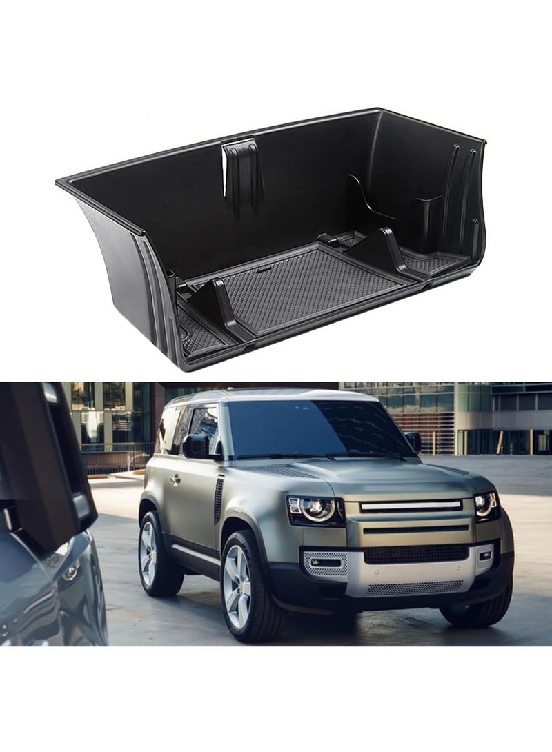 متوافق مع اكسسوارات لاند روفر ديفندر 2020-2023 علبة منظم وحدة التحكم المركزية لدافيندر 90 110 130 صندوق تخزين داخلي مع رف النظارات / موقف الهاتف (منظم تغيير التروس) - Image 1