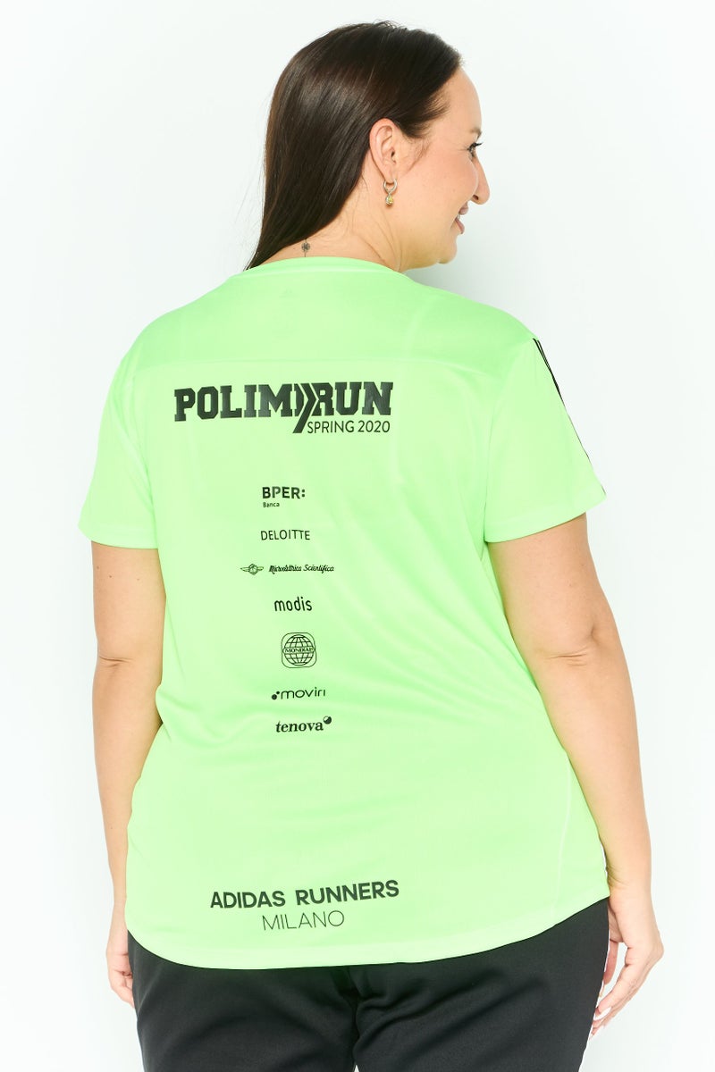 Adidas Women Sportswear Fit Training Jersey, Lime Green - Image 3