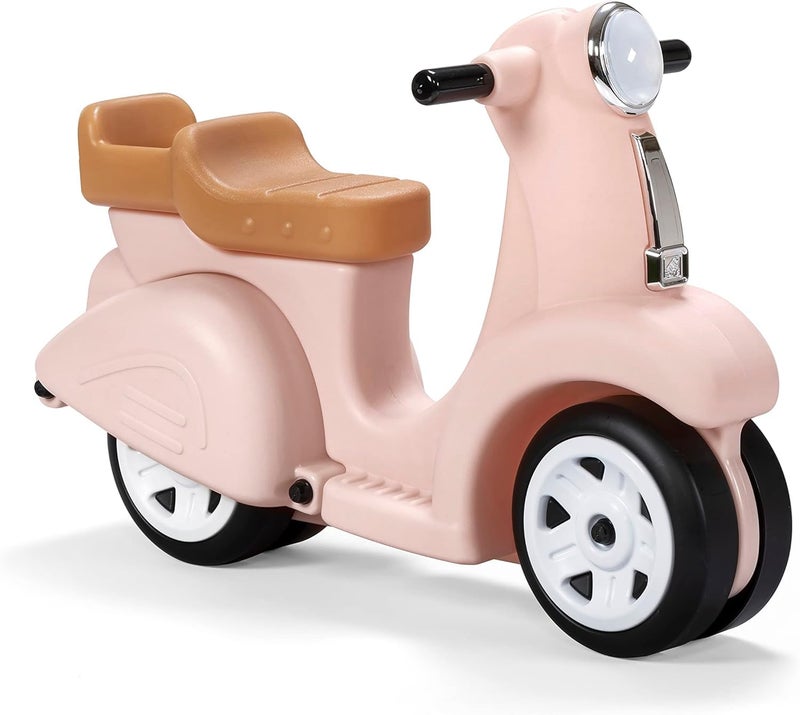 Step2 Ride Along Scooter Kids Push Car Foot Powered Ride On Toy Practice Balance with 4 Wheels Made of Durable Plastic Max Weight 40 lbs For Toddlers 154 Years Old Rose Pink