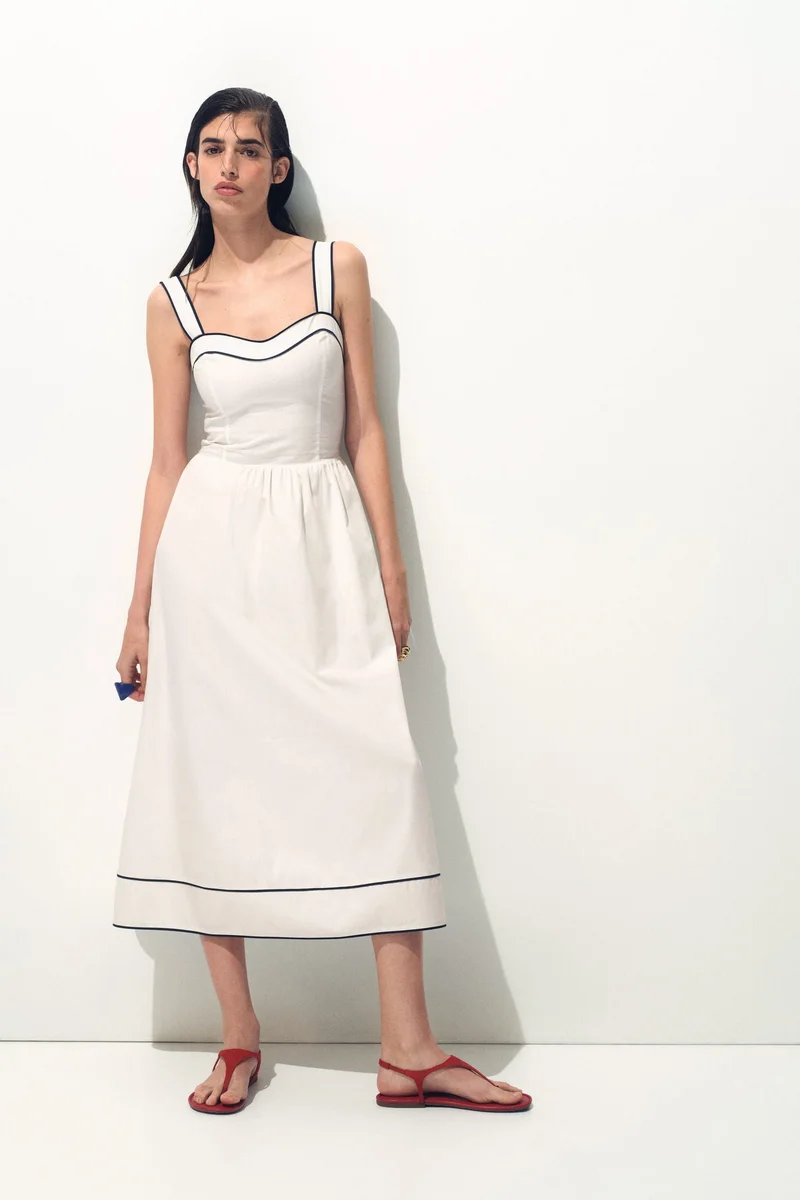 H&M  Flared-skirt cotton dress for Women | Best Price UAE