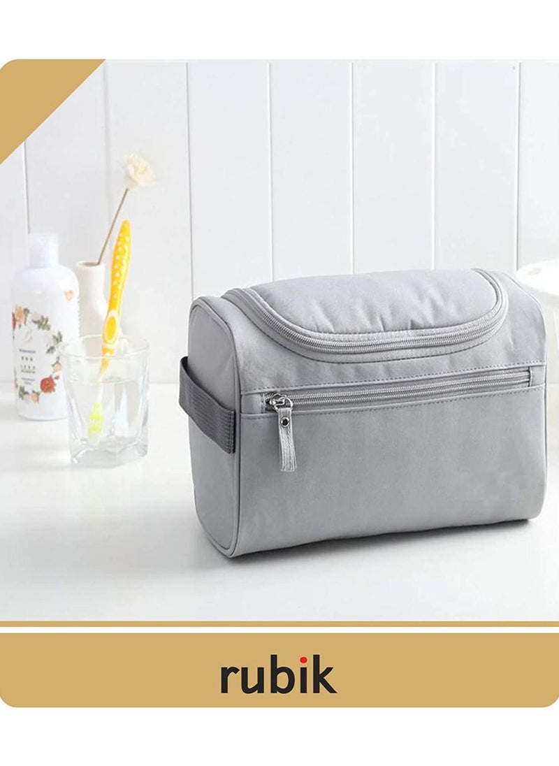 Rubik Toiletry Bag with Hanging Hook, Toiletries Kit Organizer for Travel Accessories, Makeup, Shampoo, Cosmetic, Personal Items, Bathroom Storage for Men Women - Grey  - Image 5