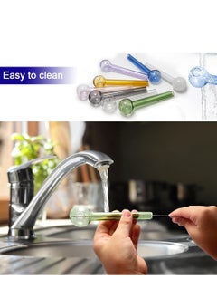 D&L 8 Pcs Glass Straws Shatter Resistant 4 Inch Short Reusable Glass Straw With Cleaning Brush Dishwasher Safe Bar Drinking Straws Perfect For Cocktail Smoothies Coffee Juice Colorful  - Image 3