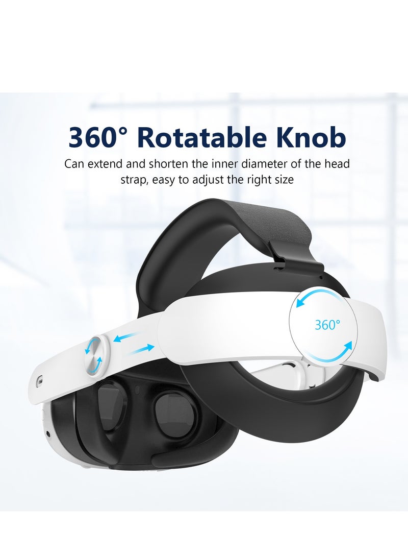 Meta Quest 3's adjustable headband, sponge headband, weight and stress reduction strap replacement for enhanced support and gaming immersion, and a comfortable ergonomic headrest - Image 3