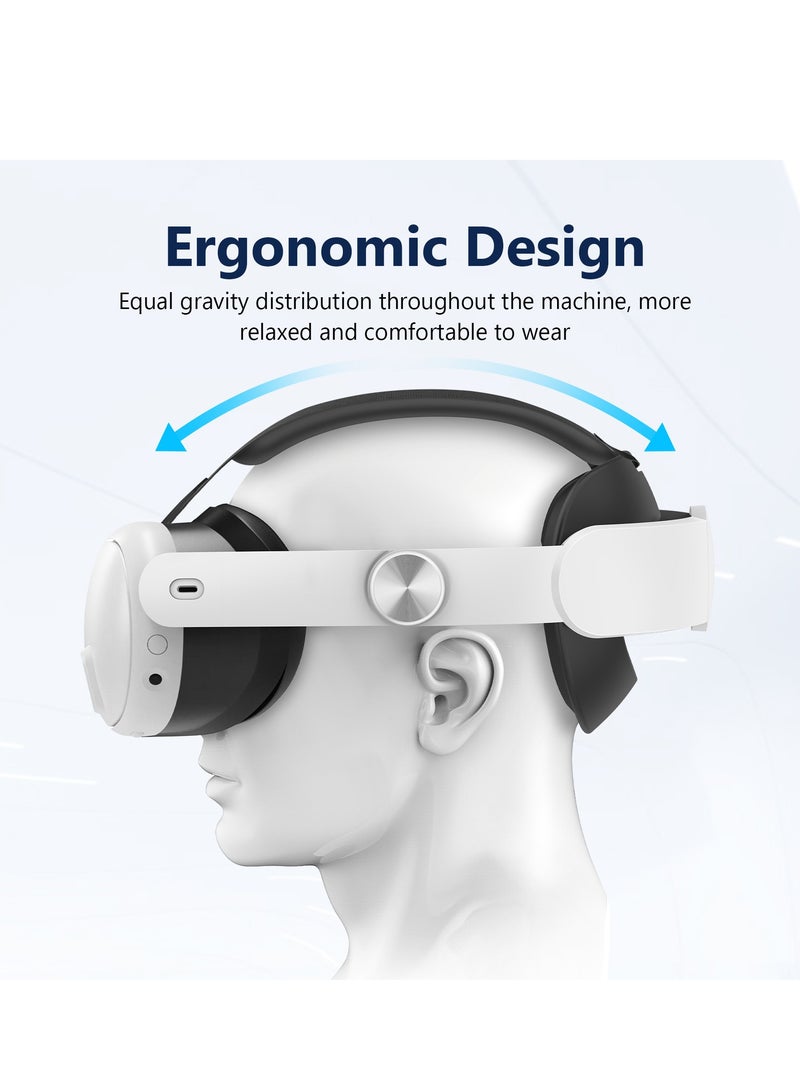 Meta Quest 3's adjustable headband, sponge headband, weight and stress reduction strap replacement for enhanced support and gaming immersion, and a comfortable ergonomic headrest - Image 5