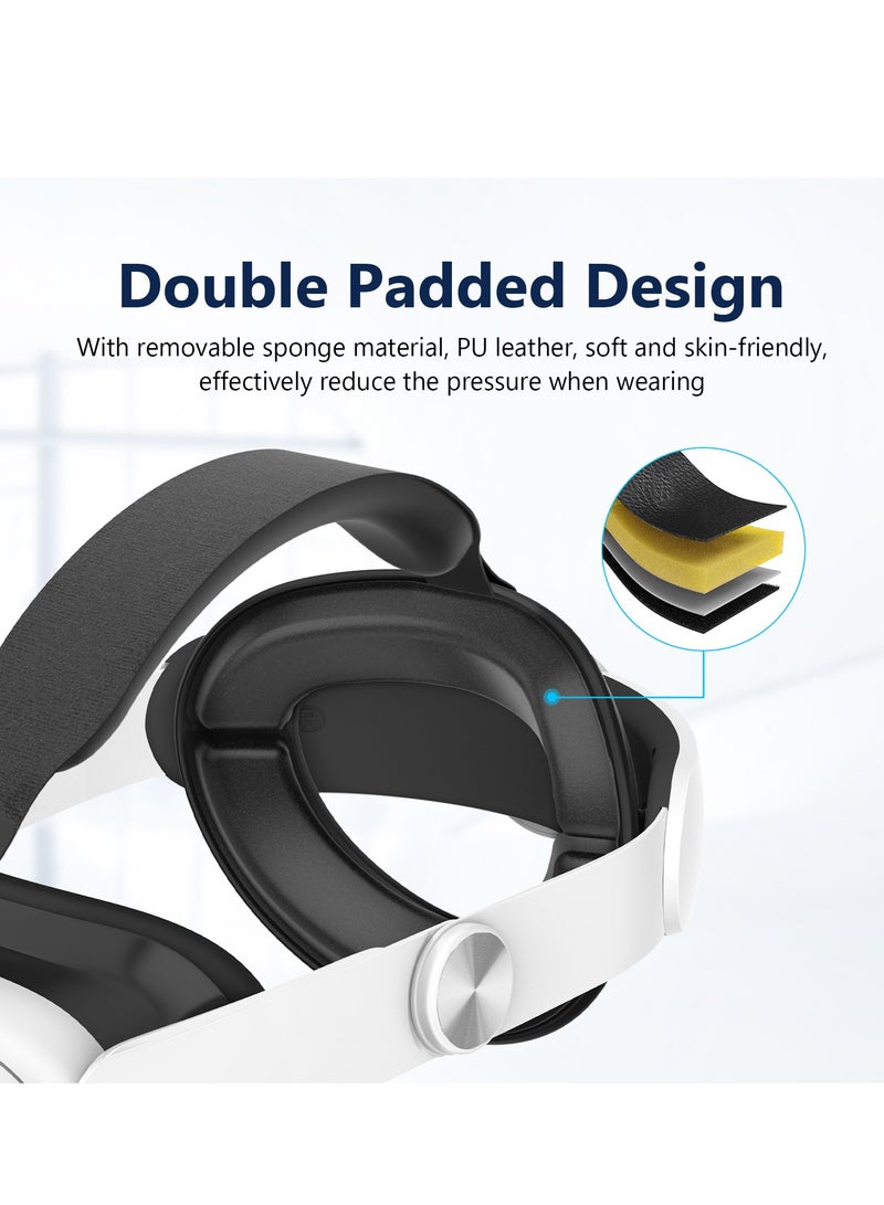 Meta Quest 3's adjustable headband, sponge headband, weight and stress reduction strap replacement for enhanced support and gaming immersion, and a comfortable ergonomic headrest - Image 4