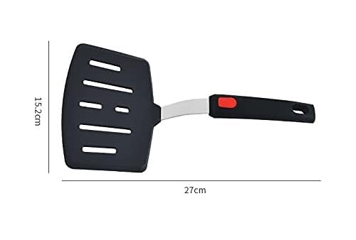 vintak Silicone Spatula Turner with Long Handle Heat Resistant Spatulas for Nonstick Cookware Black Silicone Spatula for Cooking Flipping Pressing Fish Eggs - Image 2