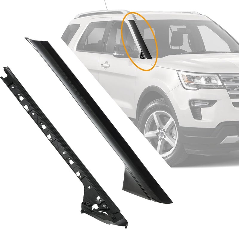 Gledewen A-Pillar Trim Molding Windshield Set for 2011-2019 Ford Explorer - Left & Right, Outer & Inner - Image 5
