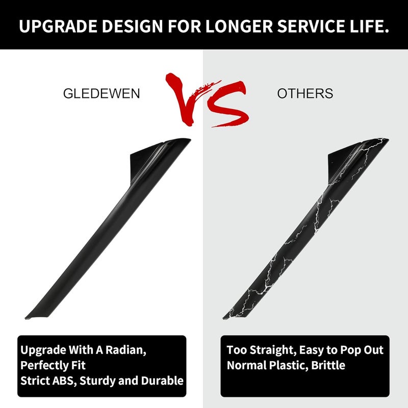 Gledewen A-Pillar Trim Molding Windshield Set for 2011-2019 Ford Explorer - Left & Right, Outer & Inner - Image 4