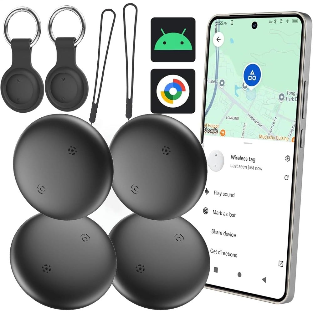 Android smart Tracker Tag Bluetooth GPS Tracker for Android Phones, Compatible with Google Find My Device, Item Locator for Luggage, Keys, Backpack, IP66 Waterproof