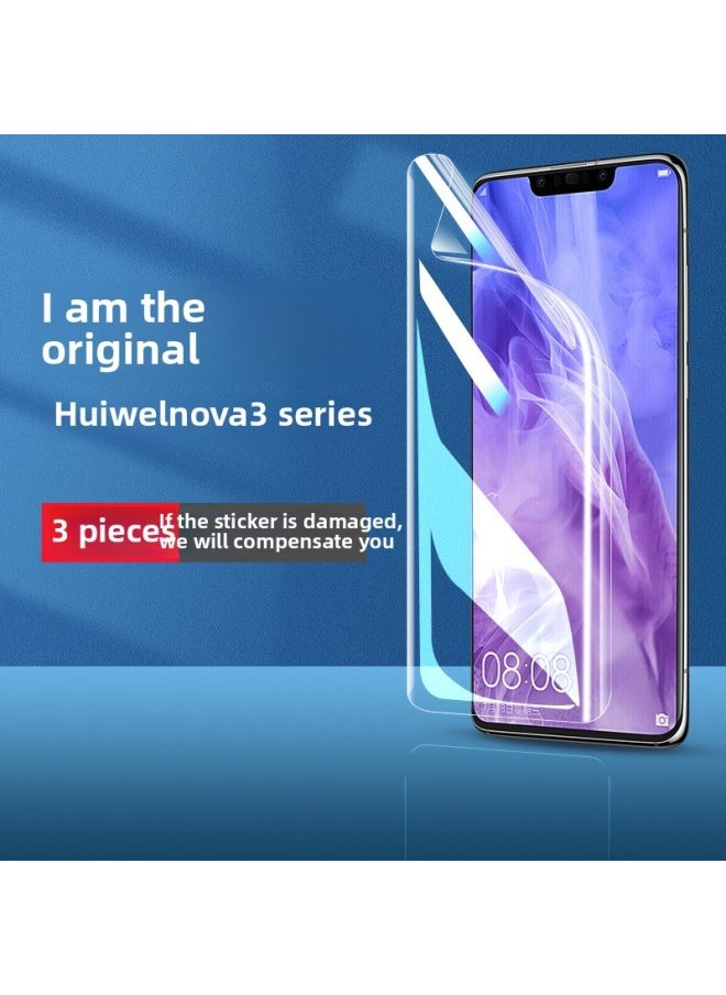 Generic - For Huawei Nova3 Phone Film Nova3i Tempered TPU Film Nova3e Full Screen Nove HD Note-Colour:Imported Hydrogel Soft Film [super Clear Without White Edges] Free Film Artifact♦3 Slices♦Damage Compensation Guaranteed-Size:For Huawei Nova 3i - Image 1