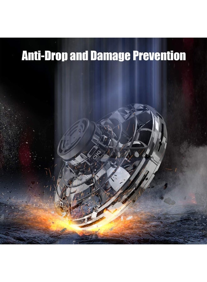 Hand Operated Drones Flying Mini 360° Rotation Flying Ball  With Shining LED Lights Small UFO Toys Black  - Image 5