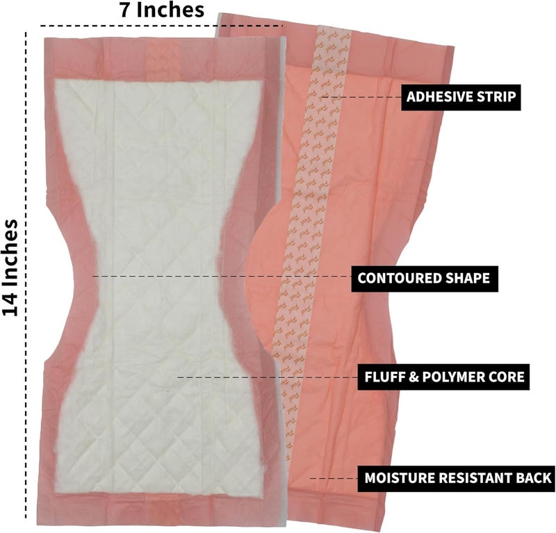 Vakly Extra Large Super-Absorbent Contoured Hospital Style Pad Liners [Pack of 20] 7" Wide X 14" Long - Maternity Pads for Heavier Post Birth Protection - Incontinence Liners 7x14 inches - Image 3