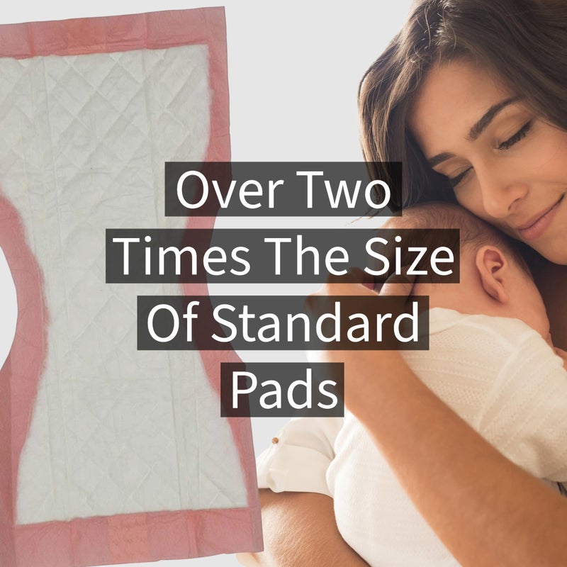 Vakly Extra Large Super-Absorbent Contoured Hospital Style Pad Liners [Pack of 20] 7" Wide X 14" Long - Maternity Pads for Heavier Post Birth Protection - Incontinence Liners 7x14 inches - Image 2