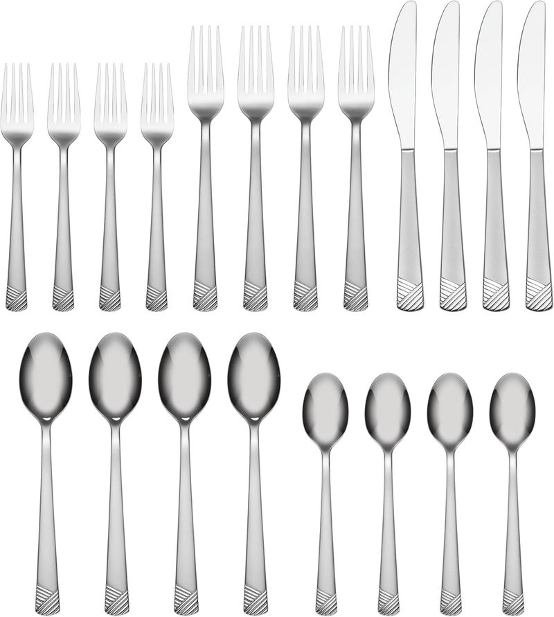 Cambridge Mika Sand Mirror Piece Flatware Set 20 Count Metallic - Image 2
