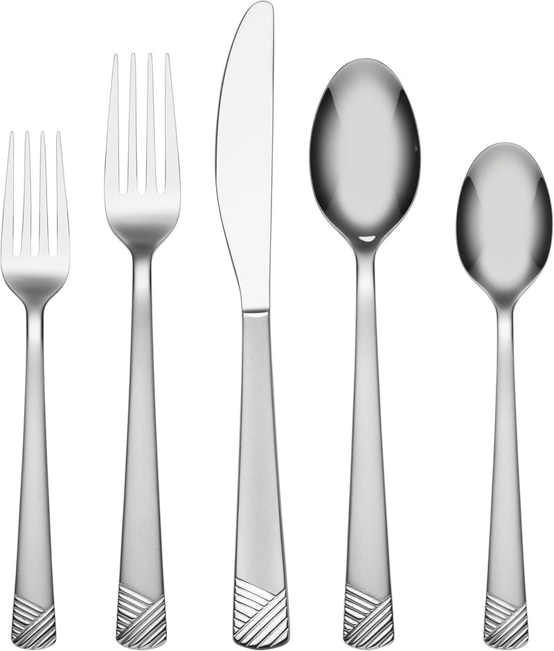 Cambridge Mika Sand Mirror Piece Flatware Set 20 Count Metallic - Image 1