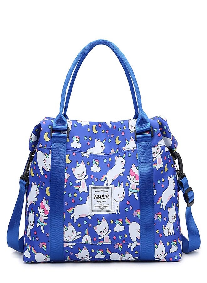 NWLR Travel Duffle Bag Weekender Overnight Bag Gym Tote Bag with Wet Pocket for Women Girls Workout Duffel Bag Water Resistant, Rainbow Cats, Trolley Sleeve Bag With Dry and Wet Separated Pocket - Image 1