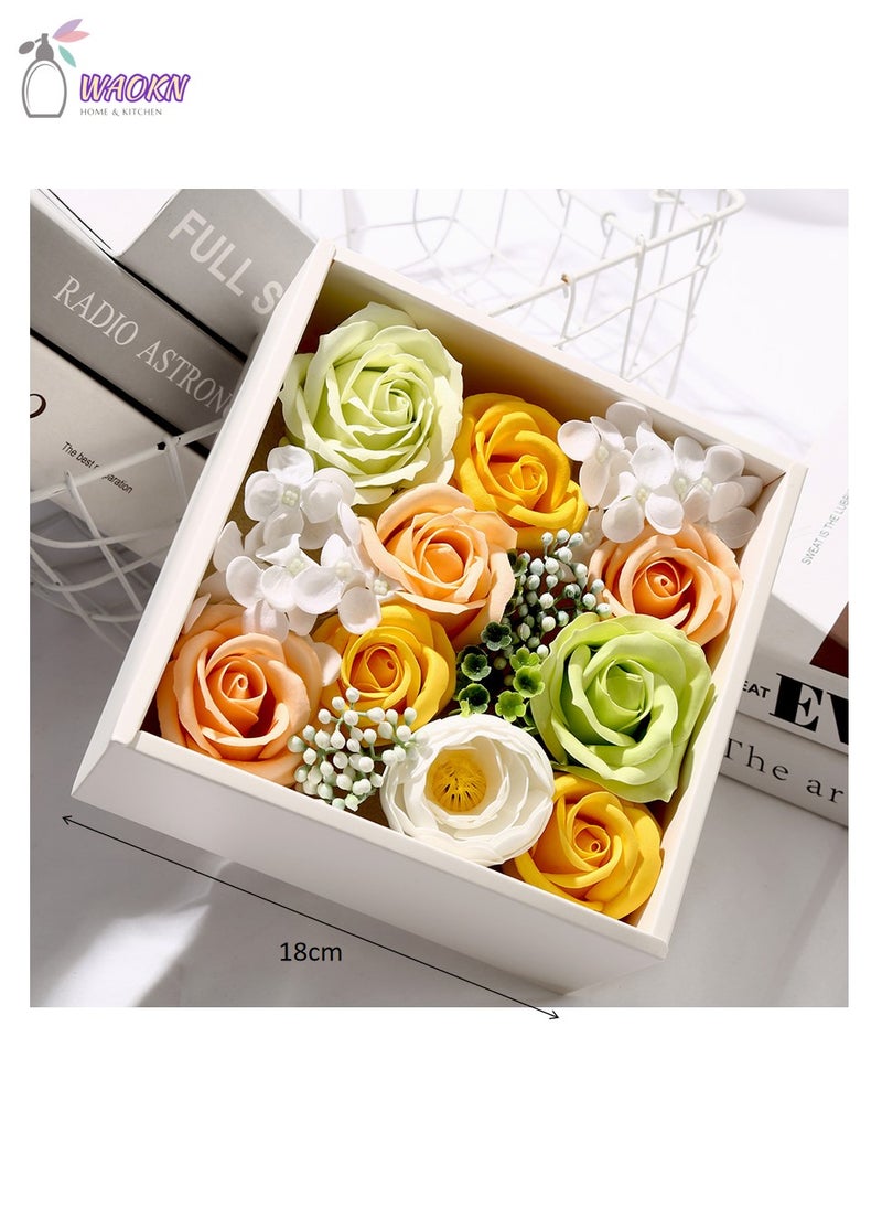 WAOKN Soap Flower Rose Boxed Square Gift High Appearance Level Creative Gift Box Home Decoration Respect for the Valentine's Day Wedding Gift - Image 2