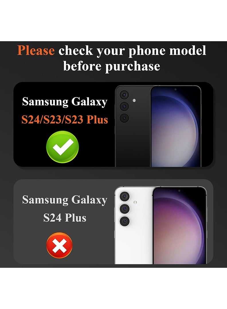 Theodor S23/ S23 Plus/ S24 5 Pcs Camera Lens Protector With 9H Tempered HD Glass Camera Cover Anti Scratch Aluminum Alloy Camera Ring, Titanium Gold - Image 2