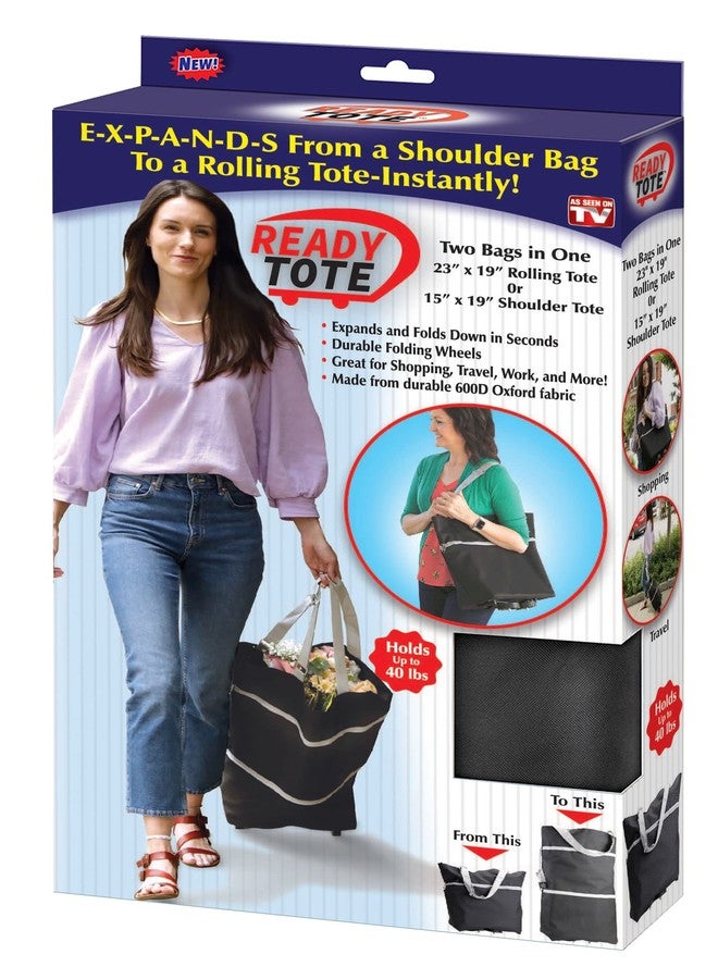 Spark Innovators Ready Tote - Expandable Tote Bag w/Wheels - As Seen on TV - Reusable Trolley Bag - Great for Grocery, Shopping, Travel, Expanding Wheeled Tote Bag for Groceries - Image 2