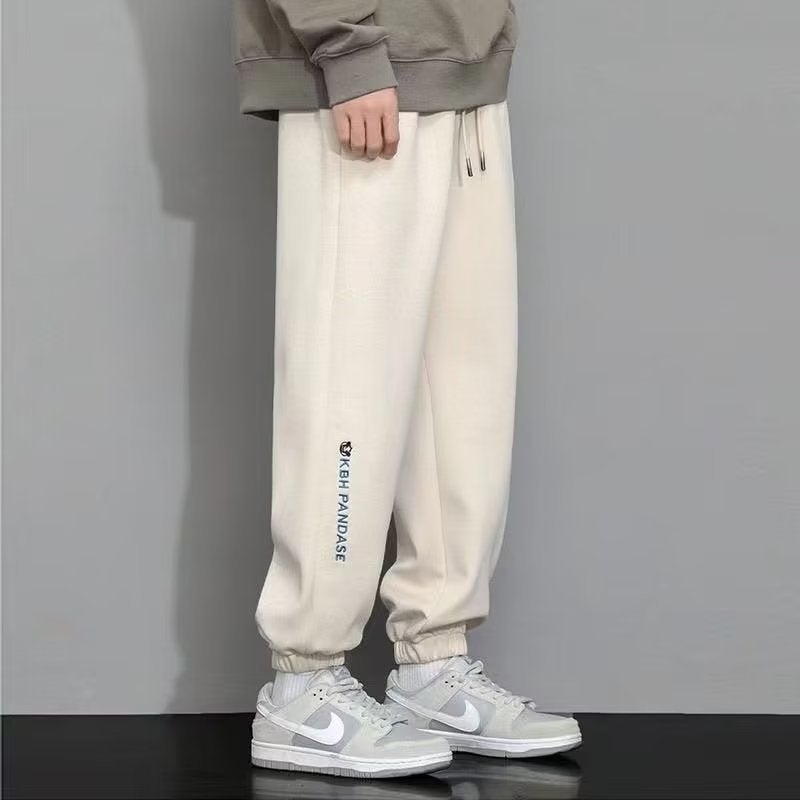 Spring and Autumn New Arrival Leg Pants Mens Casual Trousers Loose Leg Sweatpants Trendy Sports Pants Grey