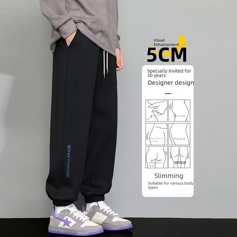 Spring and Autumn New Arrival Leg Pants Mens Casual Trousers Loose Leg Sweatpants Trendy Sports Pants Grey