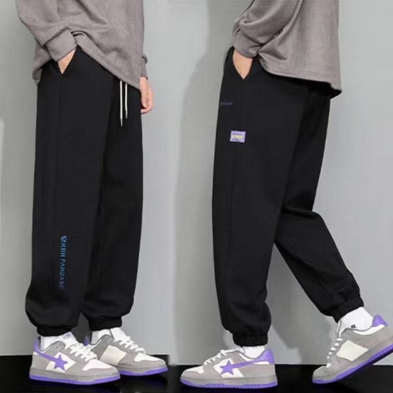 Spring and Autumn New Arrival Leg Pants Mens Casual Trousers Loose Leg Sweatpants Trendy Sports Pants Grey
