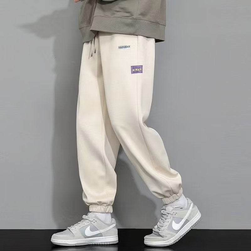 Spring and Autumn New Arrival Leg Pants Mens Casual Trousers Loose Leg Sweatpants Trendy Sports Pants Grey