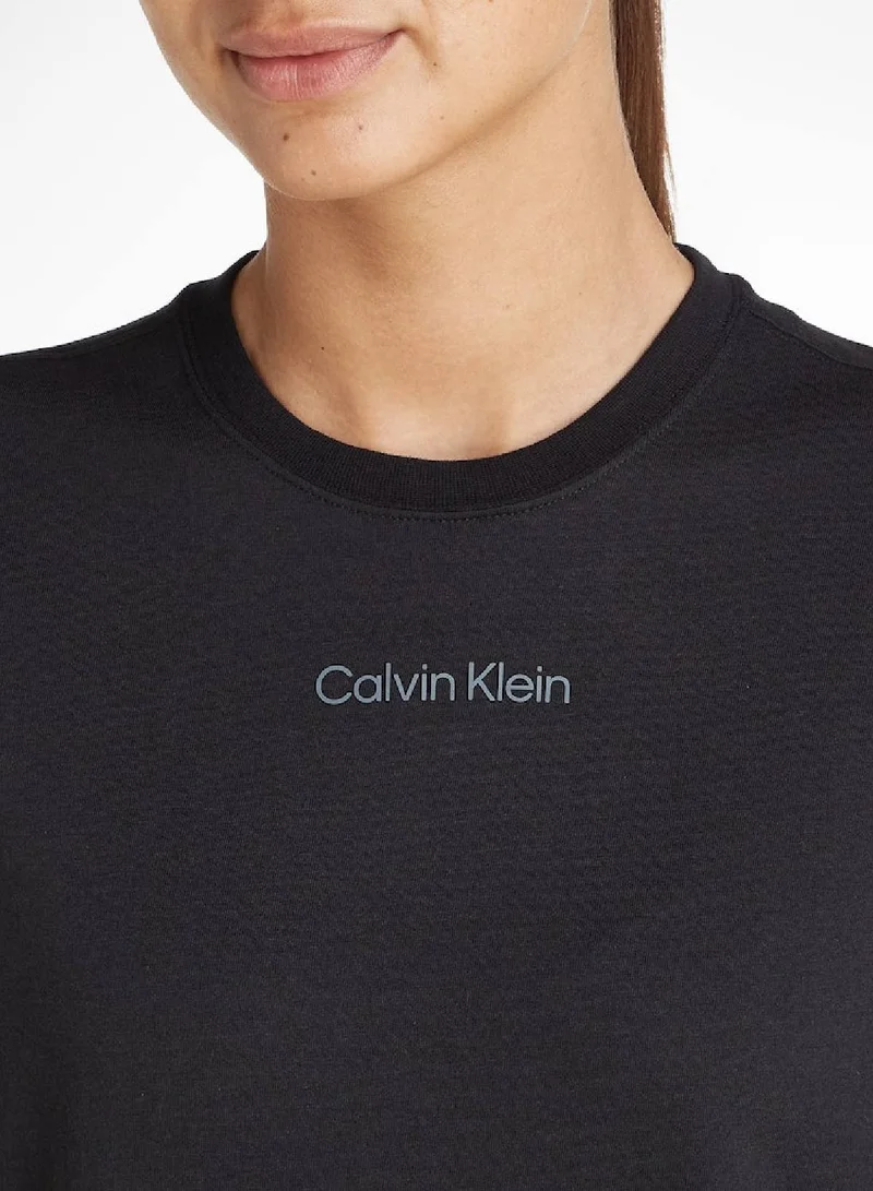CALVIN KLEIN Calvin Klein Women's T-Shirt - Short Sleeves - Sportswear - Cotton , Black