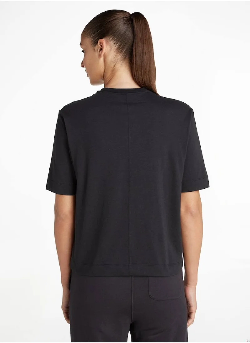 CALVIN KLEIN Calvin Klein Women's T-Shirt - Short Sleeves - Sportswear - Cotton , Black