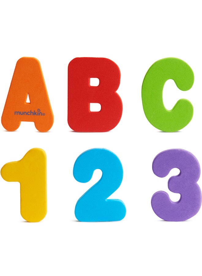 Munchkin Learn™ Bath Letters & Numbers 36pcs 18M+ Foam Bath Toys for Alphabet Counting & Learning Play - Image 1