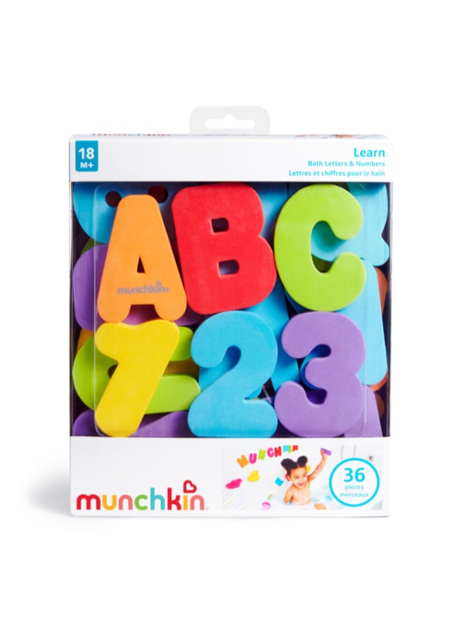 Munchkin Learn™ Bath Letters & Numbers 36pcs 18M+ Foam Bath Toys for Alphabet Counting & Learning Play - Image 5