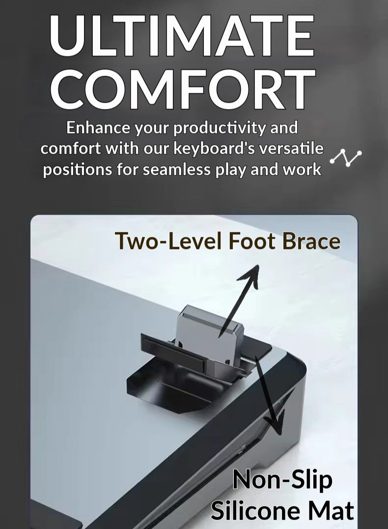 general Mechanical Gaming Keyboard, 68 Key, Red/Blue Switch, RGB Lights, Arabic, Wired USB Type C, waterproof, Anti-Dust, Royal Blue, Blue Switch - Image 5