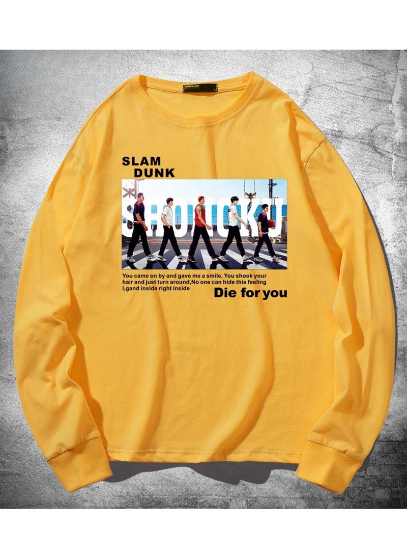 KUYING New Slam Dunk Loose Round Neck Long Sleeve Bottom Shirt  - Image 1