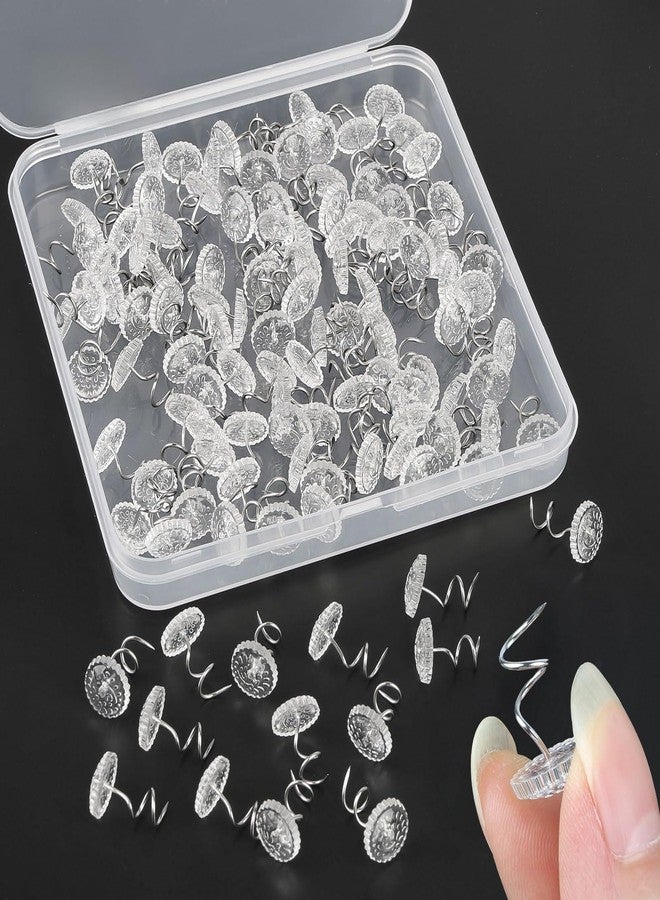 Okxiri 120 Pcs Upholstery Tacks Clear, 0.6" Upholstery Pins Twist for Car Repair, Slipcovers, Bed Skirt, Furniture - Image 1
