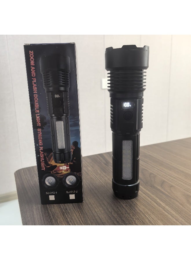 New Powerful Flashlight - USB Rechargeable Outdoor Lighting White Laser Flashlight with COB Work Light  - Image 1