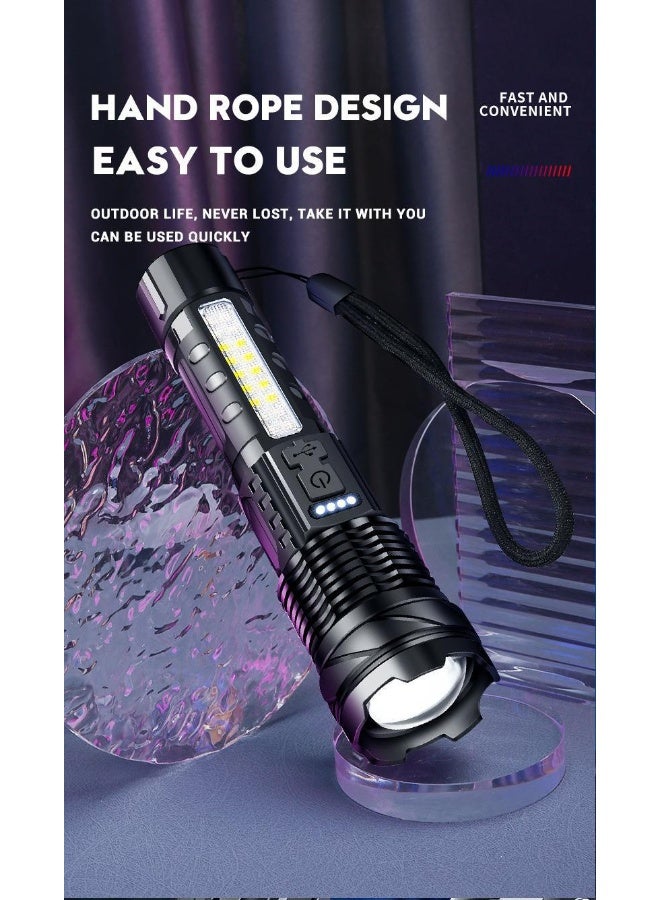New Powerful Flashlight - USB Rechargeable Outdoor Lighting White Laser Flashlight with COB Work Light  - Image 5