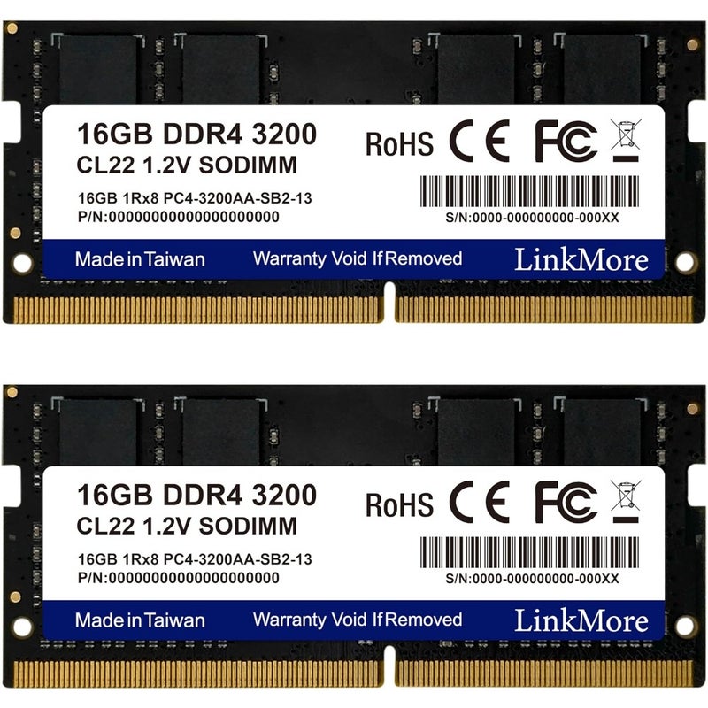 32GB Kit 2 x 16GB DDR4 3200MH SODIMM (PC4-25600) CL19 1.2V Laptop Memory Module - Image 1
