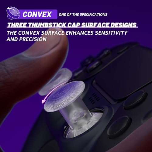 eXtremeRate ThumbsGear V3 Interchangeable Ergonomic Thumbsticks for PS5 Controller, Replacement Analog Thumb Sticks for PS4 Controller - 4 Height Adjustable Convex & Concave Grip Joysticks - Clear - Image 5